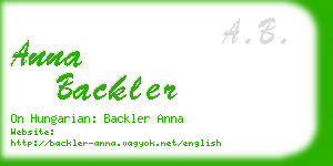 anna backler business card